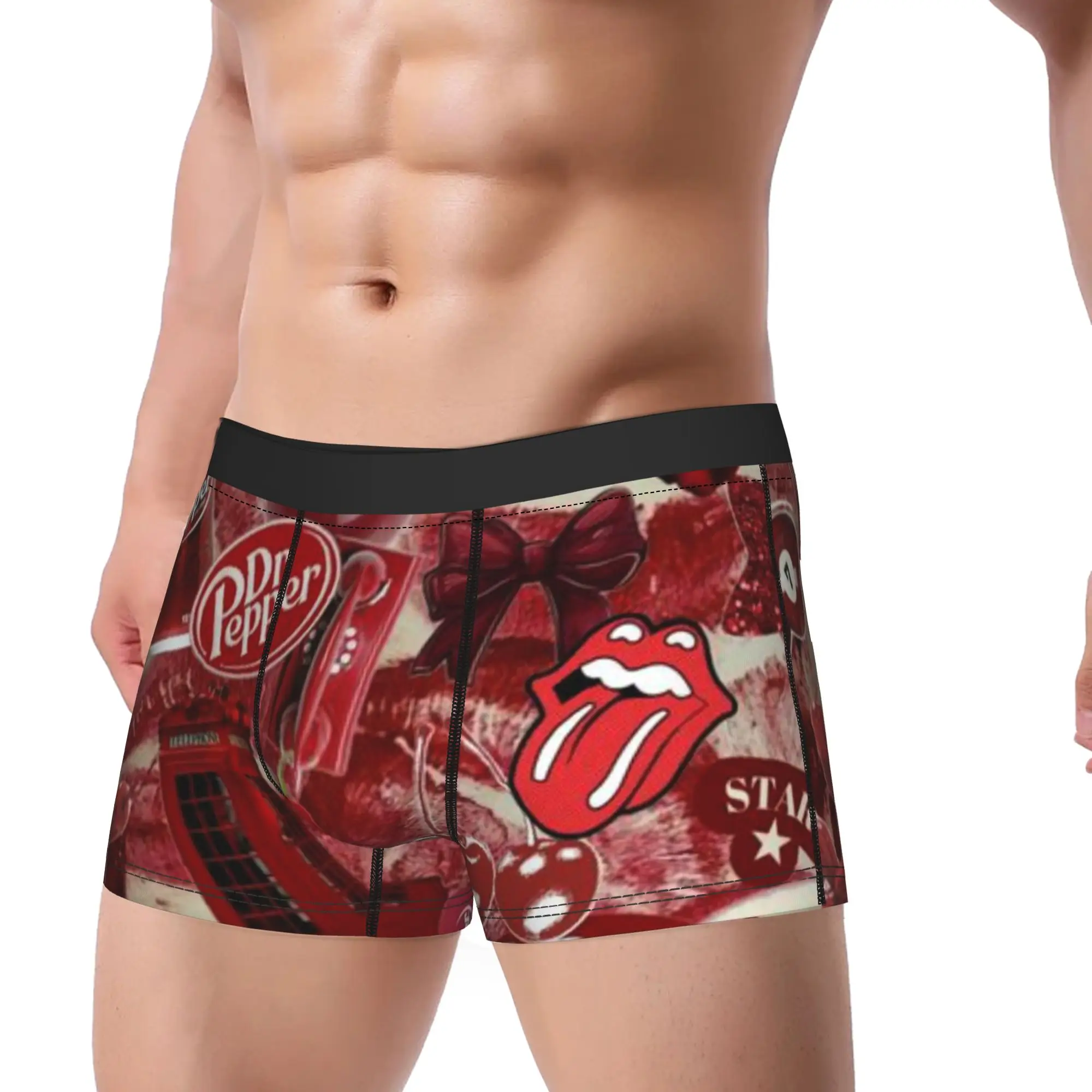 Red (17) Dr Pepper Underpants Breathbale Panties Male Underwear Ventilate Shorts Boxer Briefs
