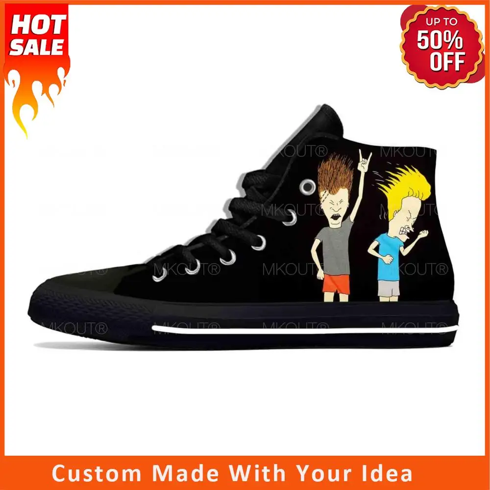 Butthead-Zapatillas de tela informales para hombre y mujer, zapatos ligeros y transpirables con estampado 3D de dibujos animados de Anime Rock, Manga, Beavis