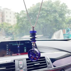 2024new design car rearview mirror hanging accessories mental wheel hub brake shock pendant auto mirror decor swinging ornament