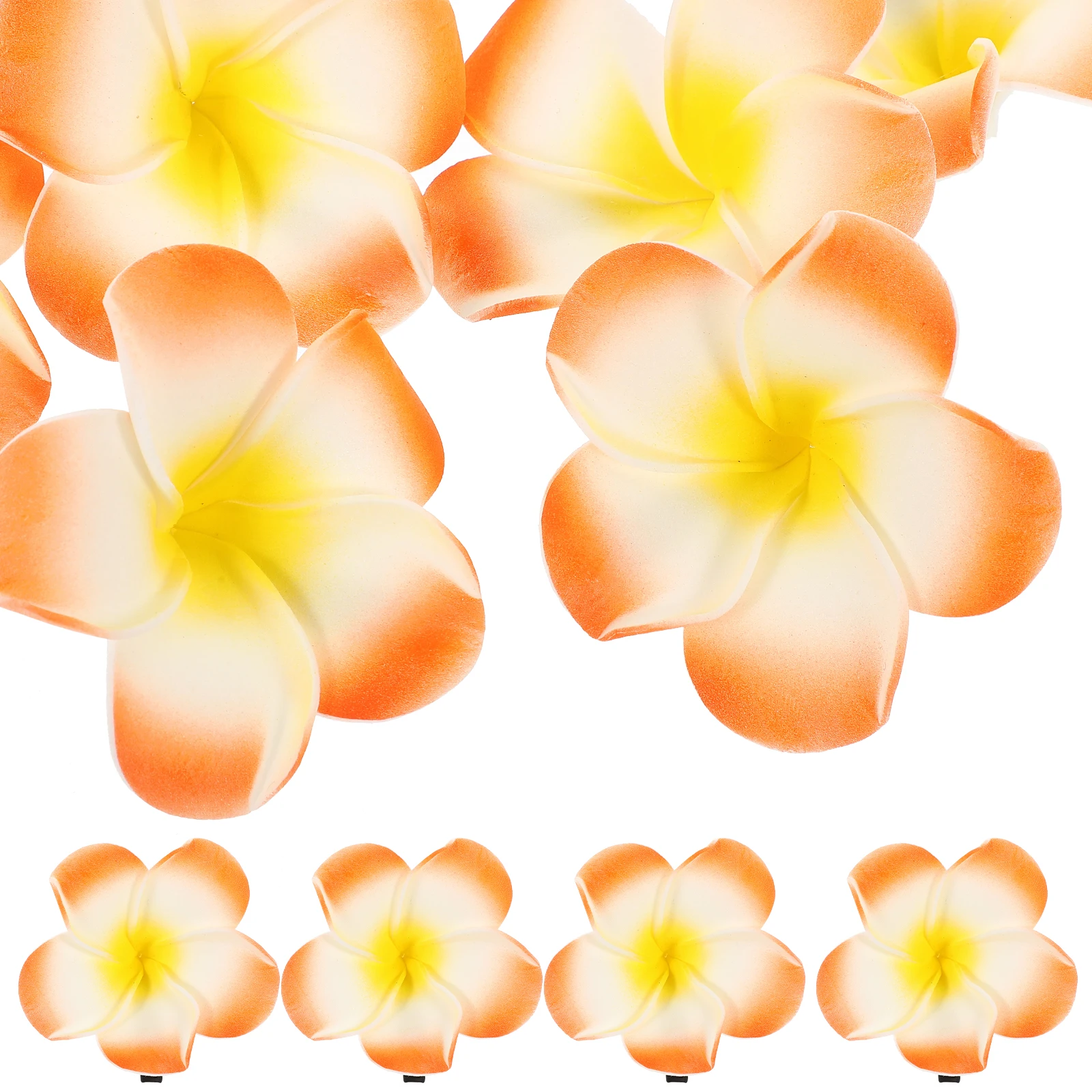 

12 шт. зажимы Plumeria оранжевые франжипани гавайские цветы цветы для волос свадебные аксессуары инструменты для укладки волос для девочек