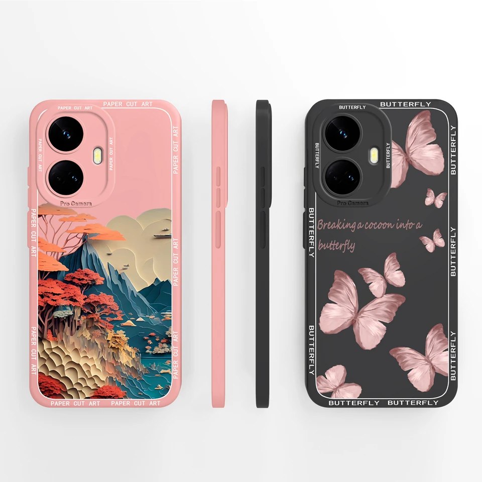 For OPPO Realme 10 Pro Plus 5G Case Beautiful Flower Liquid Silicone Durable Fashion Back Cover For oppo realme 10 pro+ 5G Coque