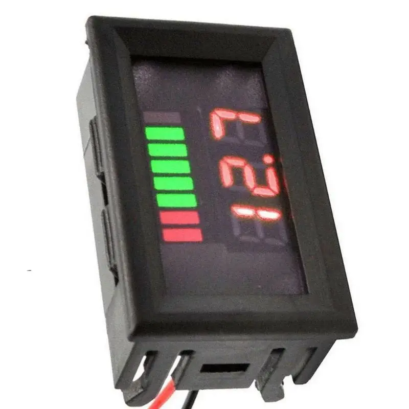 Car Battery Charge Level Indicator DC 12V 24V 36V 48V 60V 72V Lithium Battery Capacity Meter Tester Display LED Tester Voltmeter