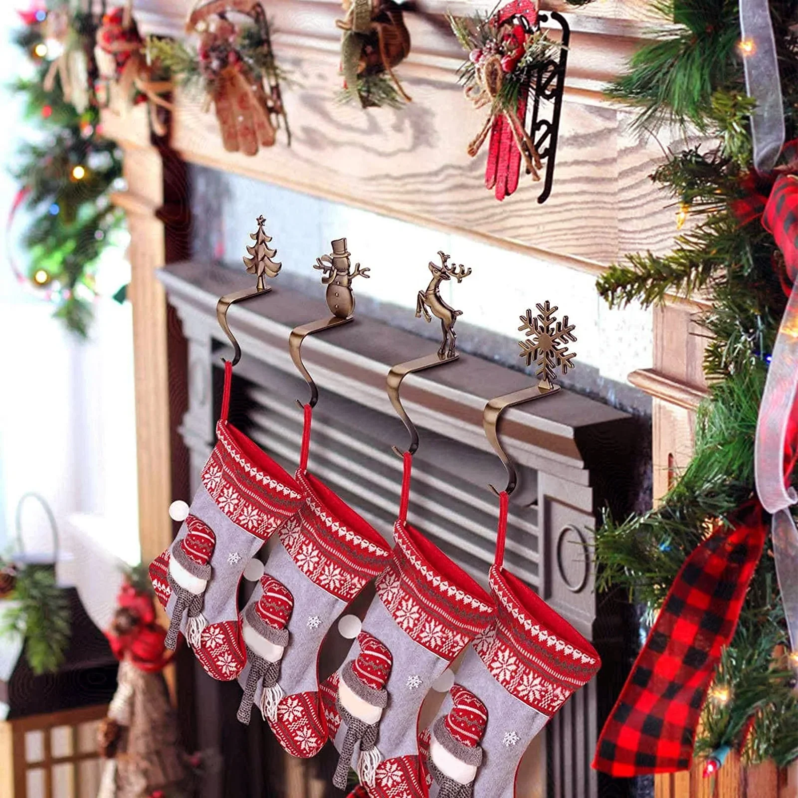 Christmas Sock Hanger Decoration Festival Atmospheres Xmas Fireplace Hook Personalized Holder