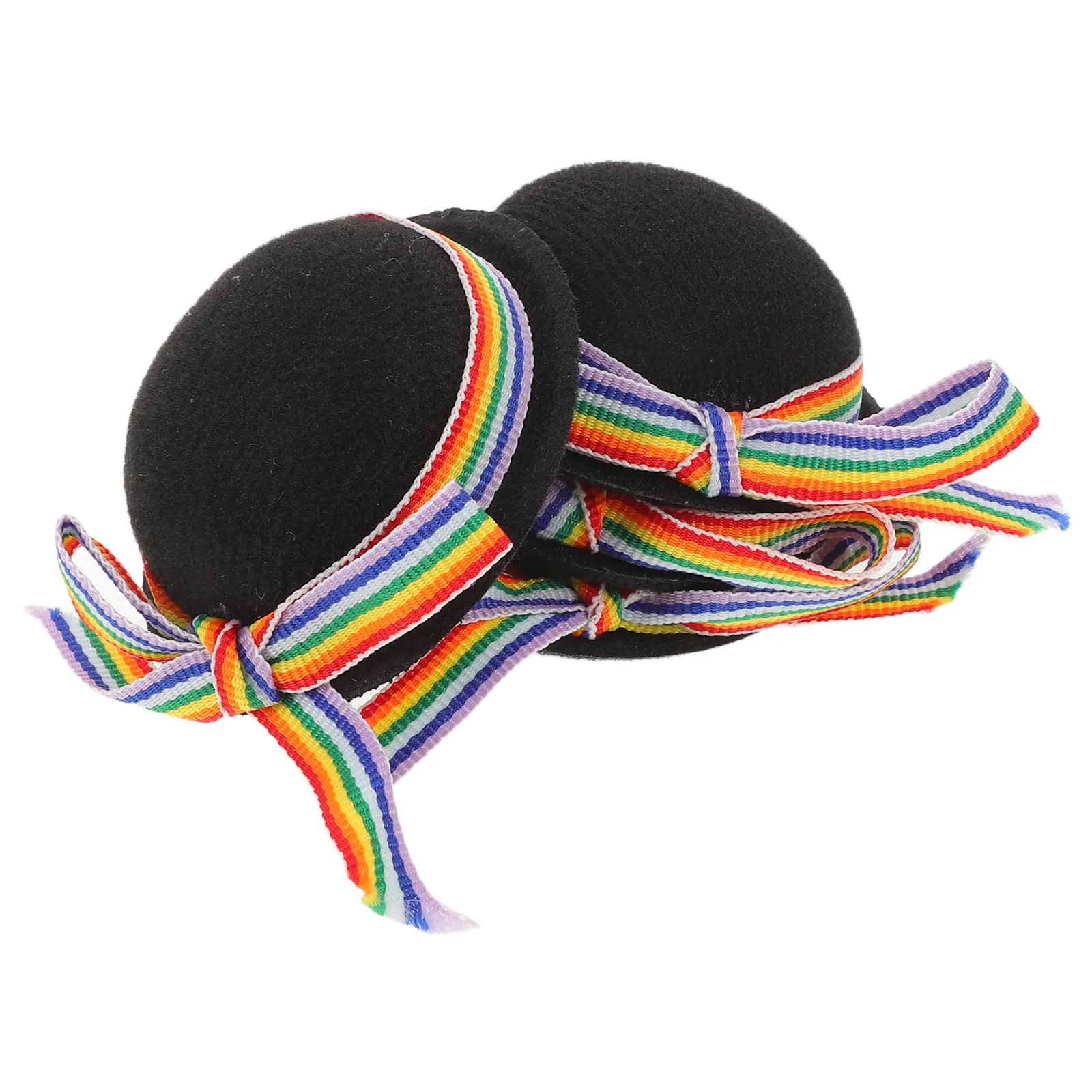 

4 шт., мини-черные официальные шляпы для крошечных фетровых цилиндров, украшения, красочные банты, украшения для вечеринок, аксессуары для кукольного домика