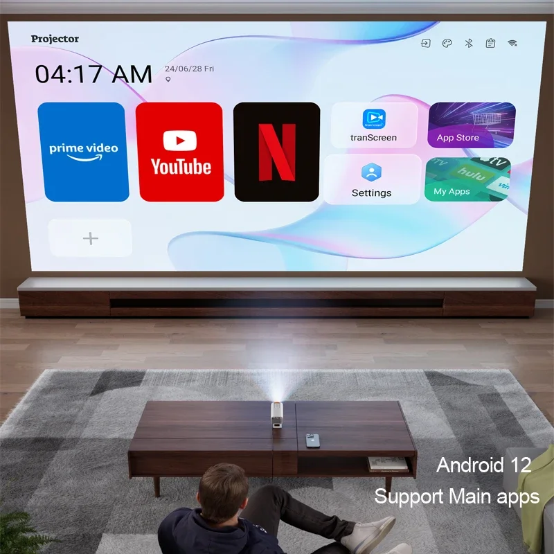 New Arrival Vivicine Y1S Pro Portable HD Android 12 WIFI LED Home Theater Movie Game Projector