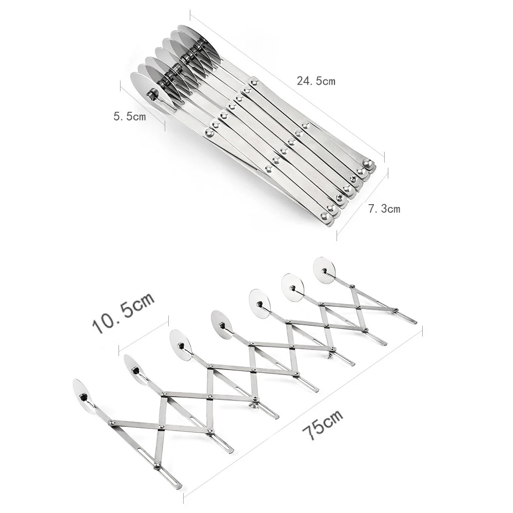 3/5/7 Räder Cutter Teig Teiler Seite Pasta Messer Flexible Roller Klinge Pizza Gebäck Schäler Edelstahl Backformen Werkzeuge – Detail 14