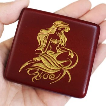 Softtalk The Little Mermaid carillon a tema rosso vino in legno massello compleanno, natale, regali di san valentino