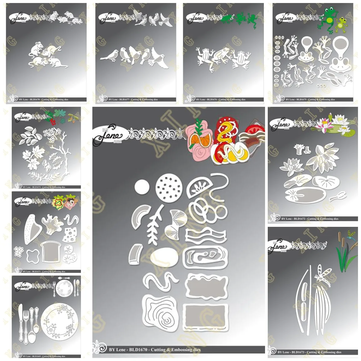 

Sandwich Birds Frogs Leaves and Branches Cattails Plate Cutlery Cutting Dies Template Scrapbooking DIY Photo Album Card 2025 New