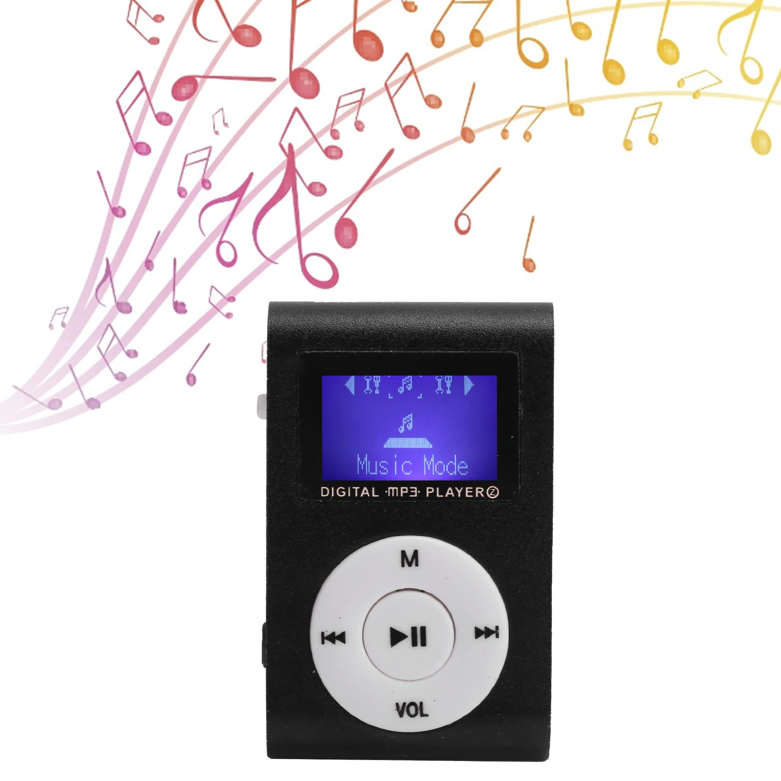 مشغل موسيقى MP3 صغير محمول مشبك خلفي رياضي شاشة LCD تدعم بطاقة الذاكرة (فضي)