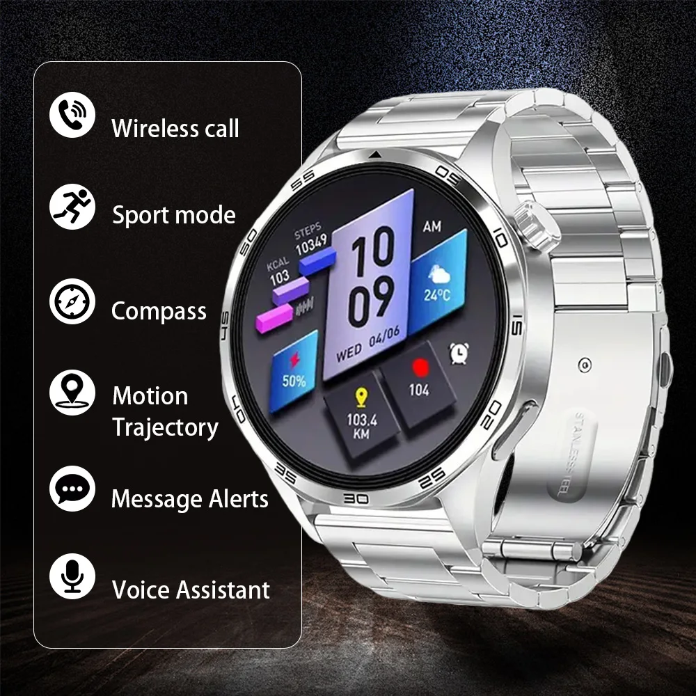 

Men's Smart Watch 1.52" HD AMOLED Display 110+ Sport Modes 24/7 Heart Rate Sleep Monitor IP68 Waterproof Fitness Tracker