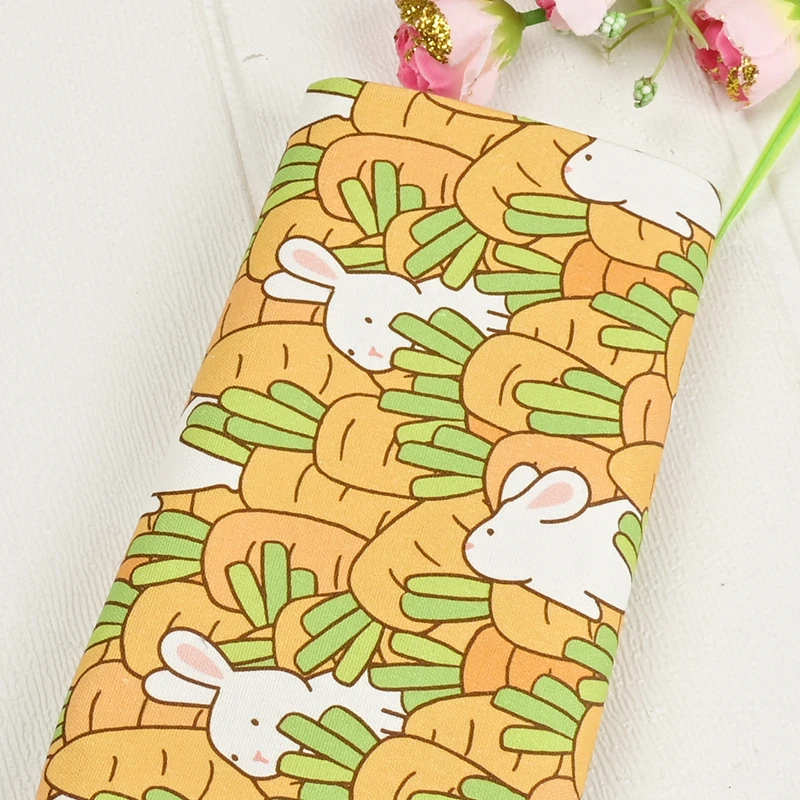 Thin Cotton Canvas Fabric By The Yard,Cartoon Animals Printed Canvas For Sewing Patchwork Clothes Dress Bags Quilting Material