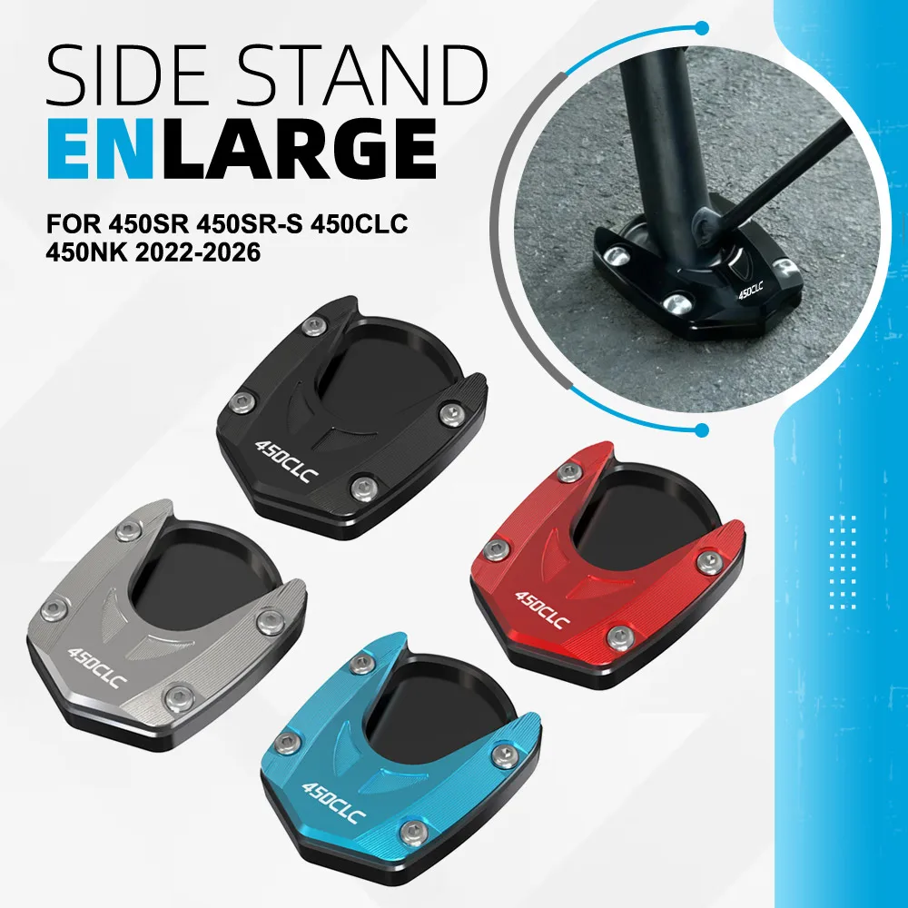 

2025 2026 Motorcycle Side Stand Enlarger Sled Sidestand Kickstand Foot Pads FOR CFMOTO 450SR 450SR-S 450CLC 450NK 2022 2023 2024