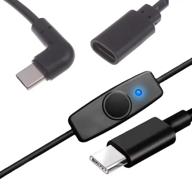 1/3Pcs USB-C To Type C Power Supply Cord 5V2A Short USB C Extension Cable With ON Off Switch For USB Fan LED Strips Desk Lamp