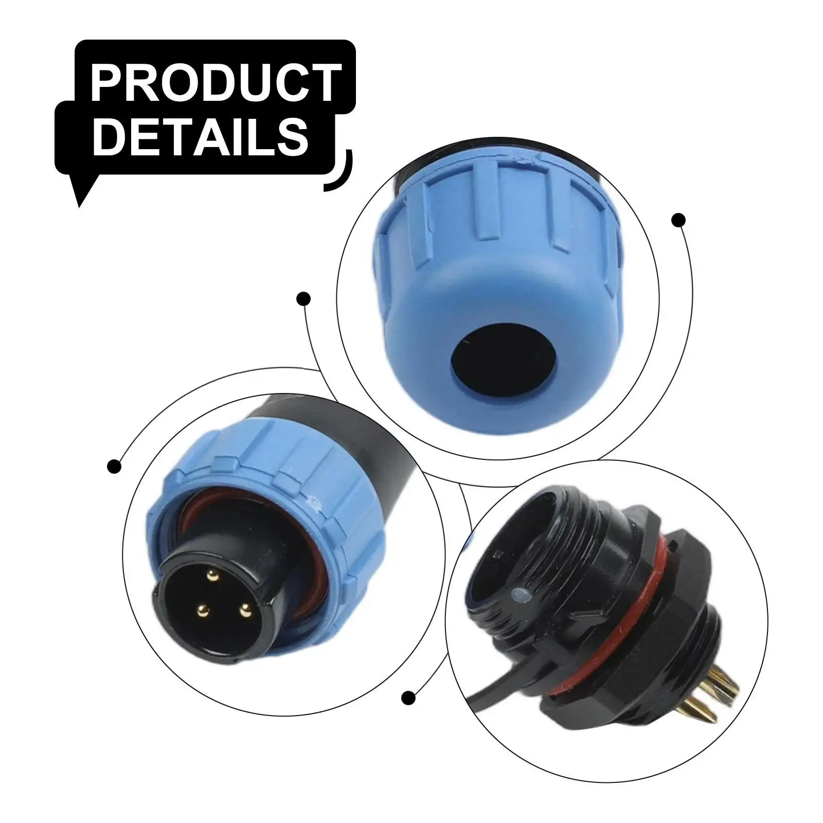 Harsh Environments Inline Connector Rated Current 5A-25A Soldering Connection Thermoplastic Insulator Dustproof