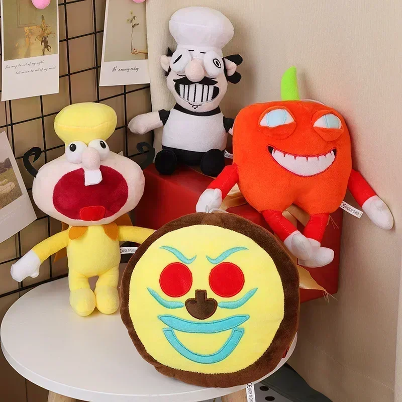 Pizza Tower ของเล่นตุ๊กตายัดไส้การ์ตูนนางสาวมะนาวและ Mr. Tomatos Peppino ตุ๊กตาตุ๊กตาเกม Plushie วันเกิดคริสต์มาสของขวัญ