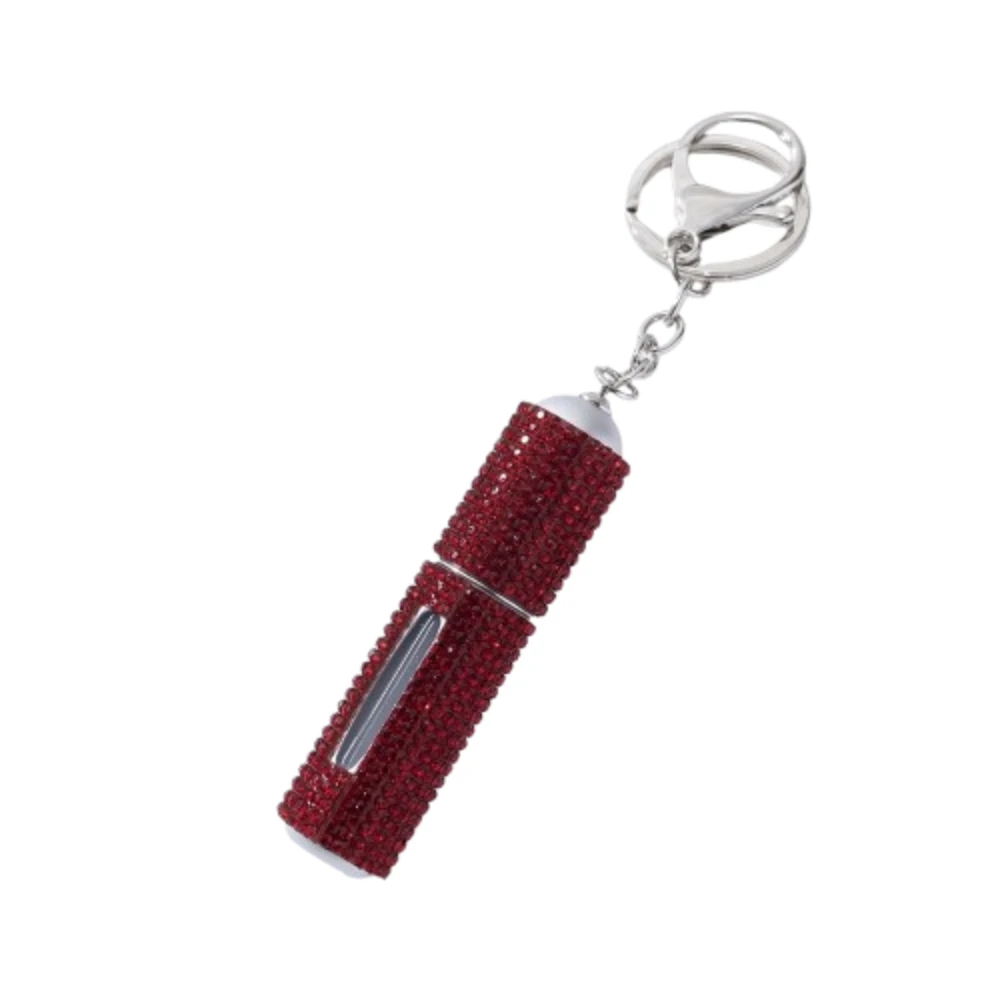 Shiny Bottom Refillable Keychain Bottle Crystal 5ml Spray Bottle Empty Portable Key Ring Atomizer For Travel
