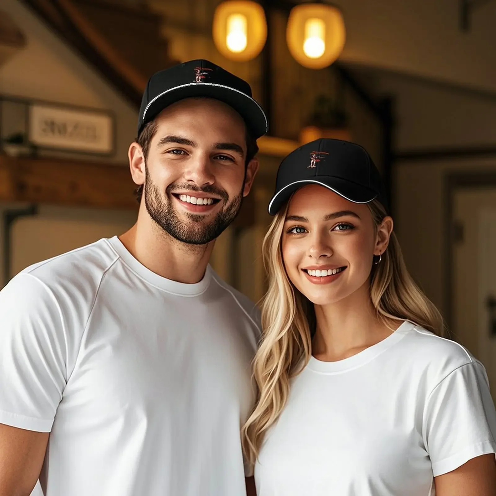 The Happy Fisherman Classic T-Shirt Baseball Cap fashionable Hat Beach dad hat Men's Luxury Women's