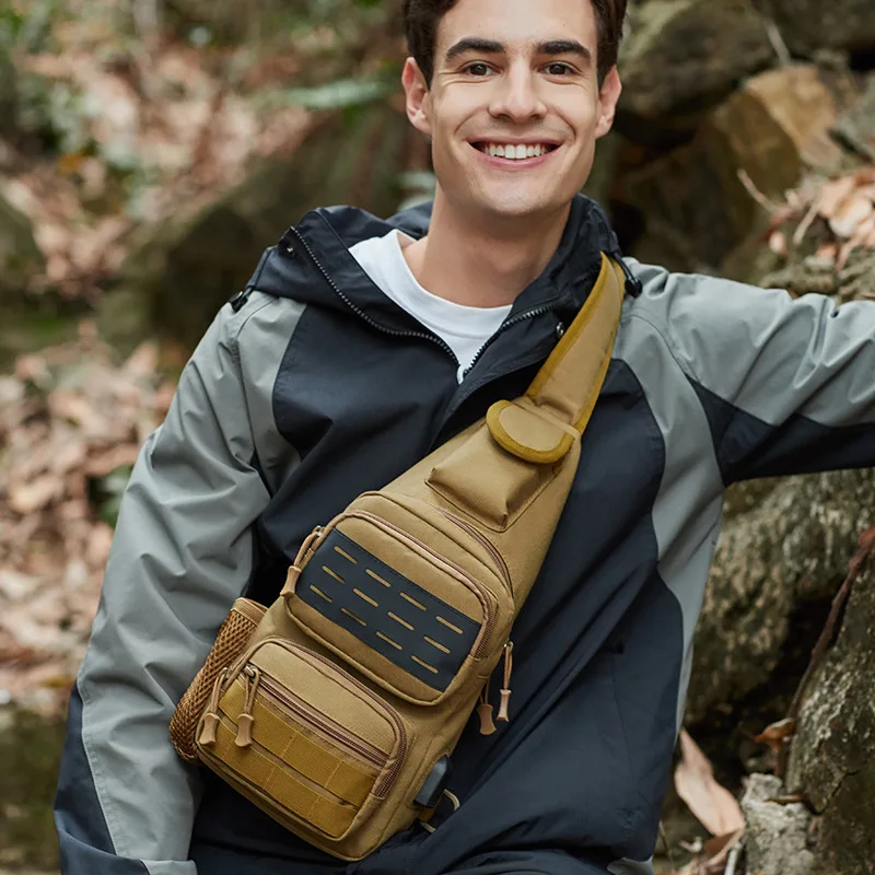 

Износостойкая сумка через плечо из ткани Оксфорд, портативная спортивная сумка на одно плечо большой вместимости для альпинизма и рыбалки