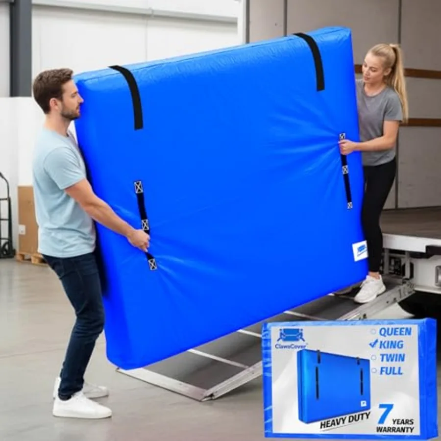 

Mattress Bags for Moving Size with 2 Adhesive Straps8 Sturdy Handles Heavy Duty Thicker PE Materials Larger 3-Sides Dual Zipper