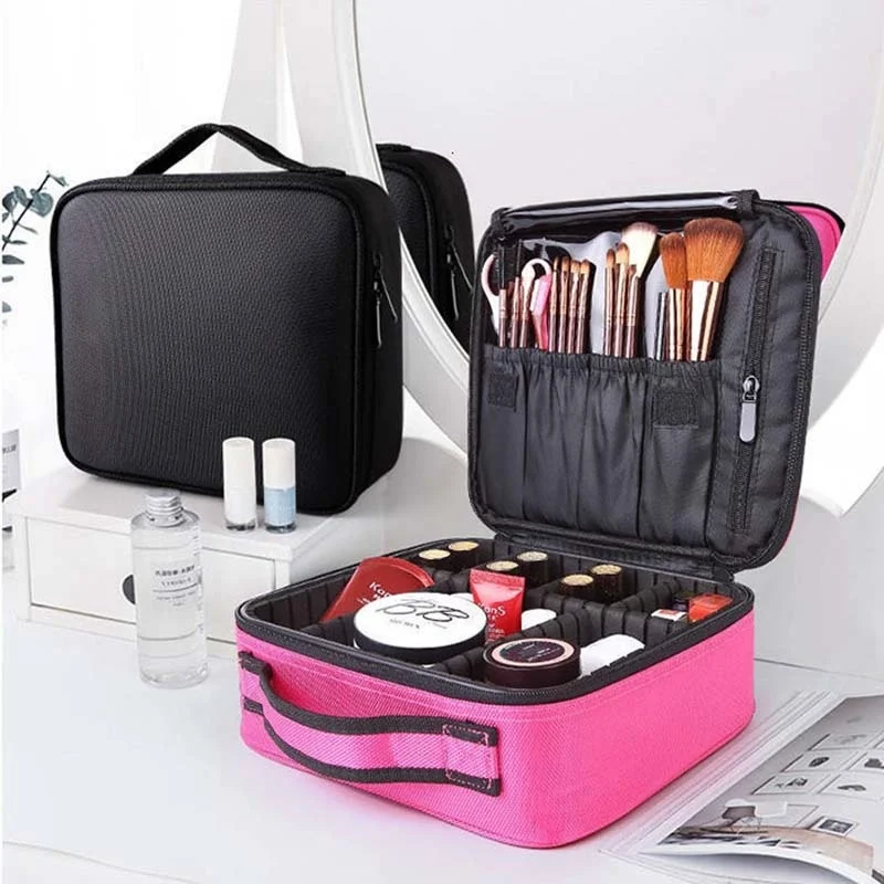 New Portable Travel Large Makeup Bag For Women Beauty Brush Cosmetic Case Tool Box Waterproof Professional Beautician Suitcase