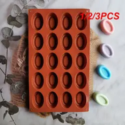 Molde ovalado de silicona de 20 cavidades, 1/2/3 piezas, para Donuts, magdalenas, Chocolate, tortitas, para hornear, Mini postres, cocina, DIY