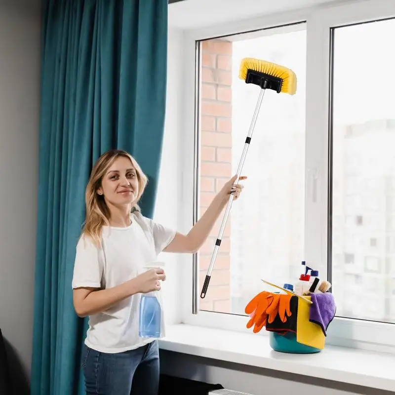 

Long Handle Car Wash Brush Extending Auto Dust Cleaner Anti-Slip Soft Car Wash Brush For Blind Dusting Ceiling Fan RV Window
