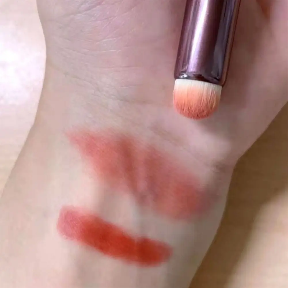 Brocha de labios de cabeza redonda de fibra, multifunción, color púrpura, Halo, teñido, lápiz labial, brocha de maquillaje, brocha correctora de cabeza redonda