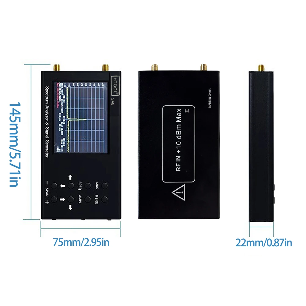 Analizzatore di spettro HTOOL SA8 Generatore di segnale portatile 35-6200Mhz Sorgente di segnale per strumento di test del segnale wireless RF portatile