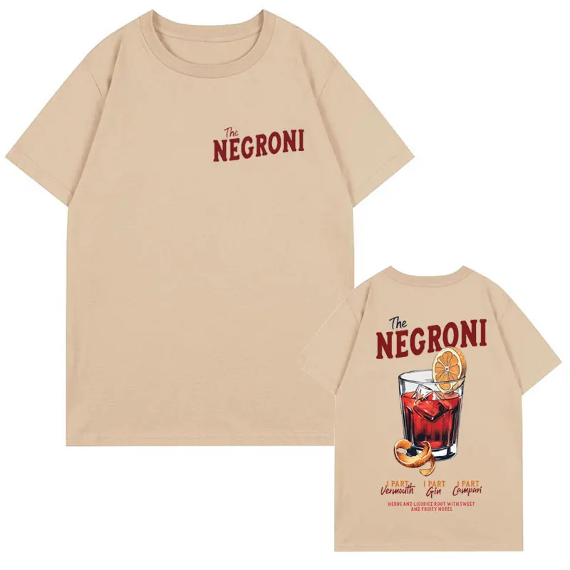 THE NEGRONl Funny T Shirt Men Women Cocktail Themed Gift Made From Organic Oversized T-shirt Fashion Hip Hop Short Sleeve Male