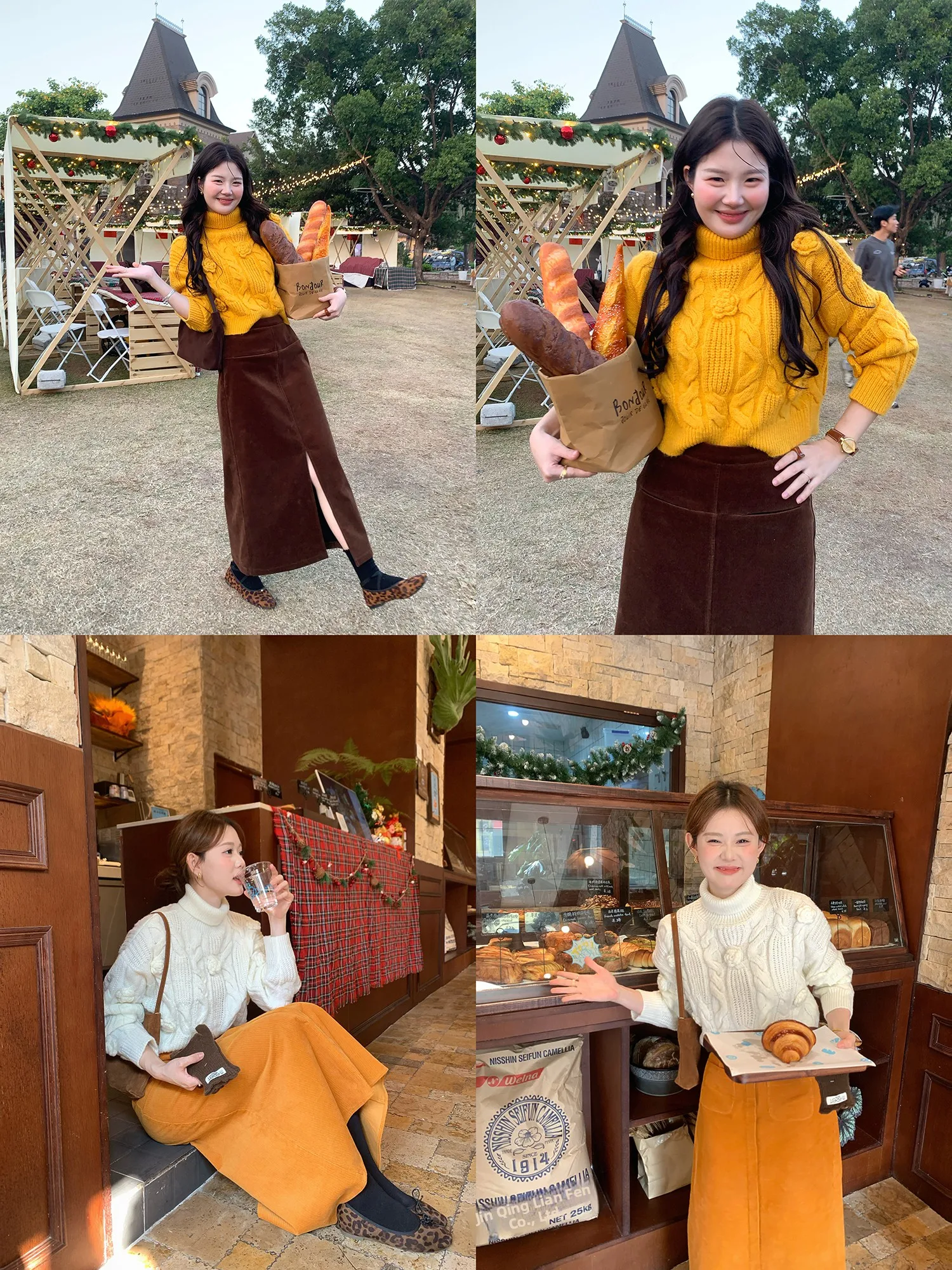 

Корейский утепленный свитер с высоким воротником для женщин, вязаный, с цветочным узором, теплый, с длинными рукавами, на зиму