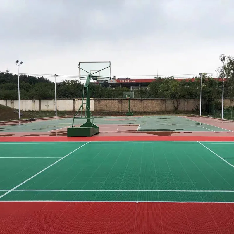 Beable pista de bádminton profesional, suelo entrelazado al aire libre para la escuela, Club de bádminton con logotipo personalizado