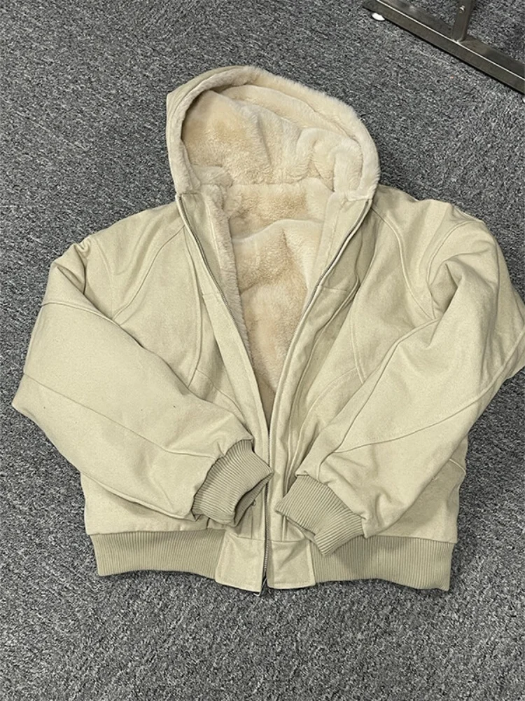 

Мужская утепленная хлопковая куртка Cleanfit с флисовой подкладкой, американский стиль, зимнее пальто, теплая повседневная куртка с капюшоном на молнии, цветная