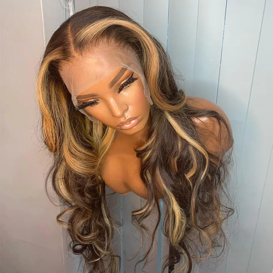 13x6 Highlight Wig Human Hair Honey Blonde Body Wave Lace Front Wig Brazilian Hair Wigs For Black Women 13x4 Hd Lace Frontal Wig