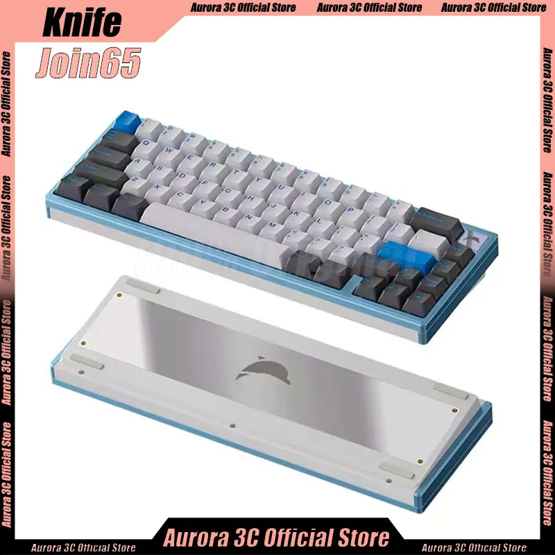 

Knife Join65 Wired Mechanical Keyboard FR4 Aluminum Alloy Kit Metal Case Plate Gasket 65% Keyboard Customization for Desktop Pc