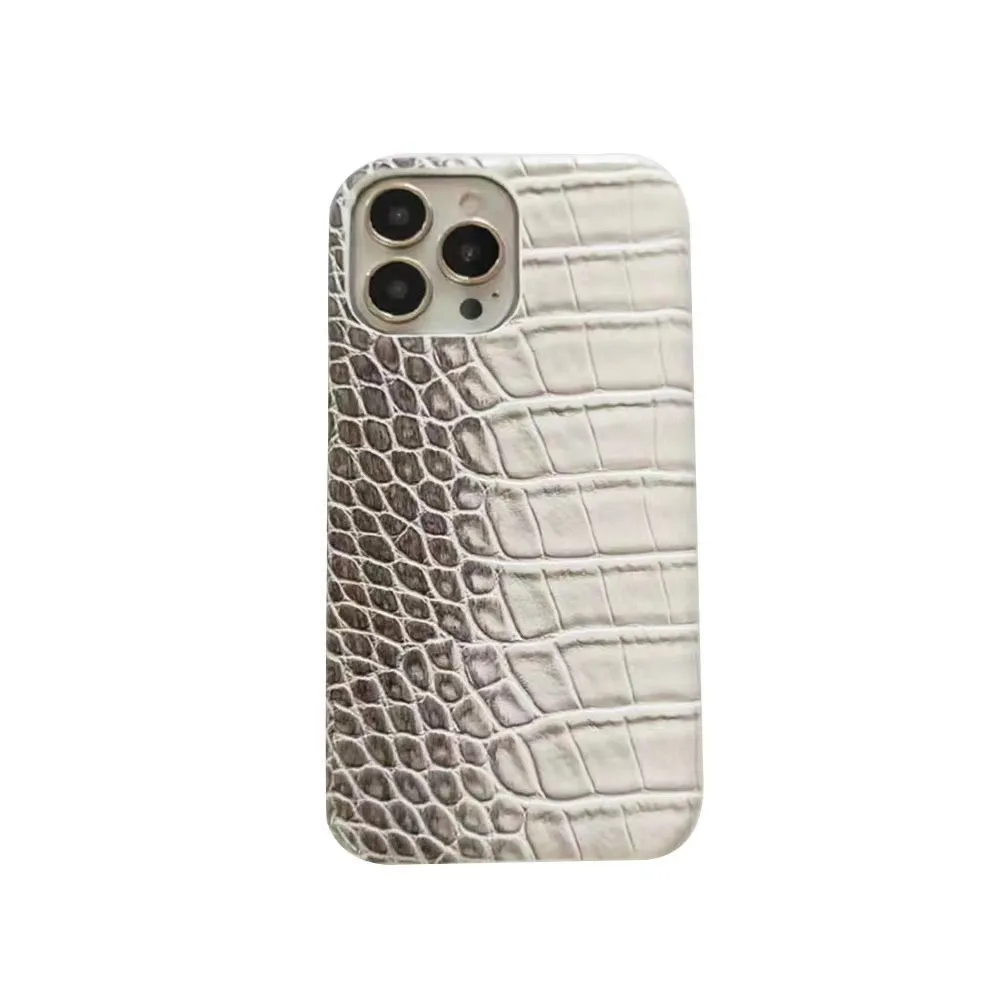 Leather mobile phone case accept Customized gradient crocodile pattern mobile phone case for iPhone