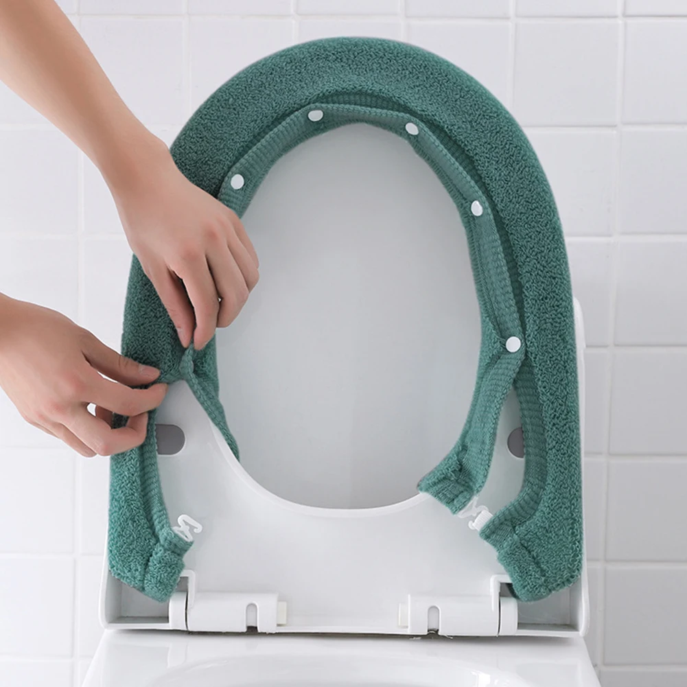 Thickened Toilet Washable Soft Mat Cover Pad Cushion Cover Bathroom Winter Warm Bathroom Toilet Pad Cushion