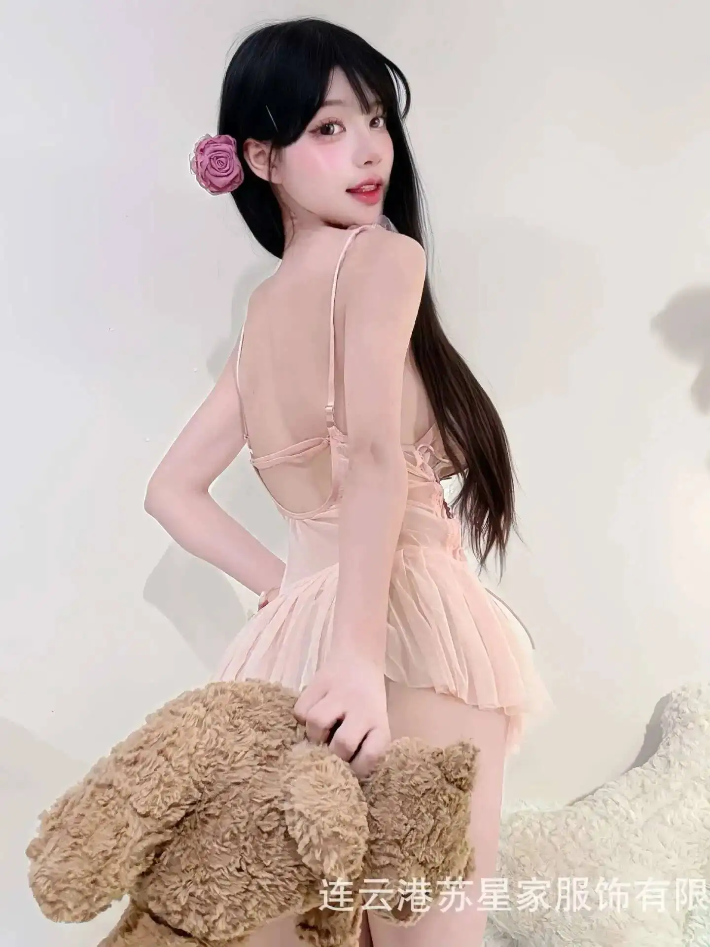 レース刺繍甘い寝間着アンダーワイヤーストラップナイトガウンホットガールドレスエレガントなタンクミニドレスホットセクシーな韓国女性 IAO