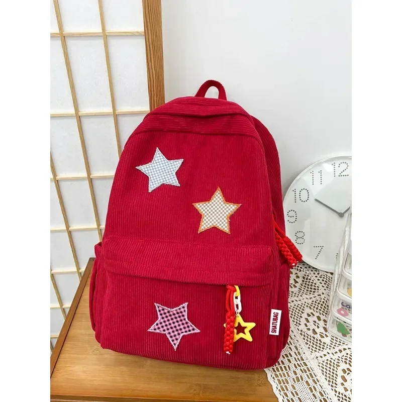 Mochila escolar de PANA con decoración de estrellas para niñas y niños, morral de color liso con cremallera, gran oferta, 2024