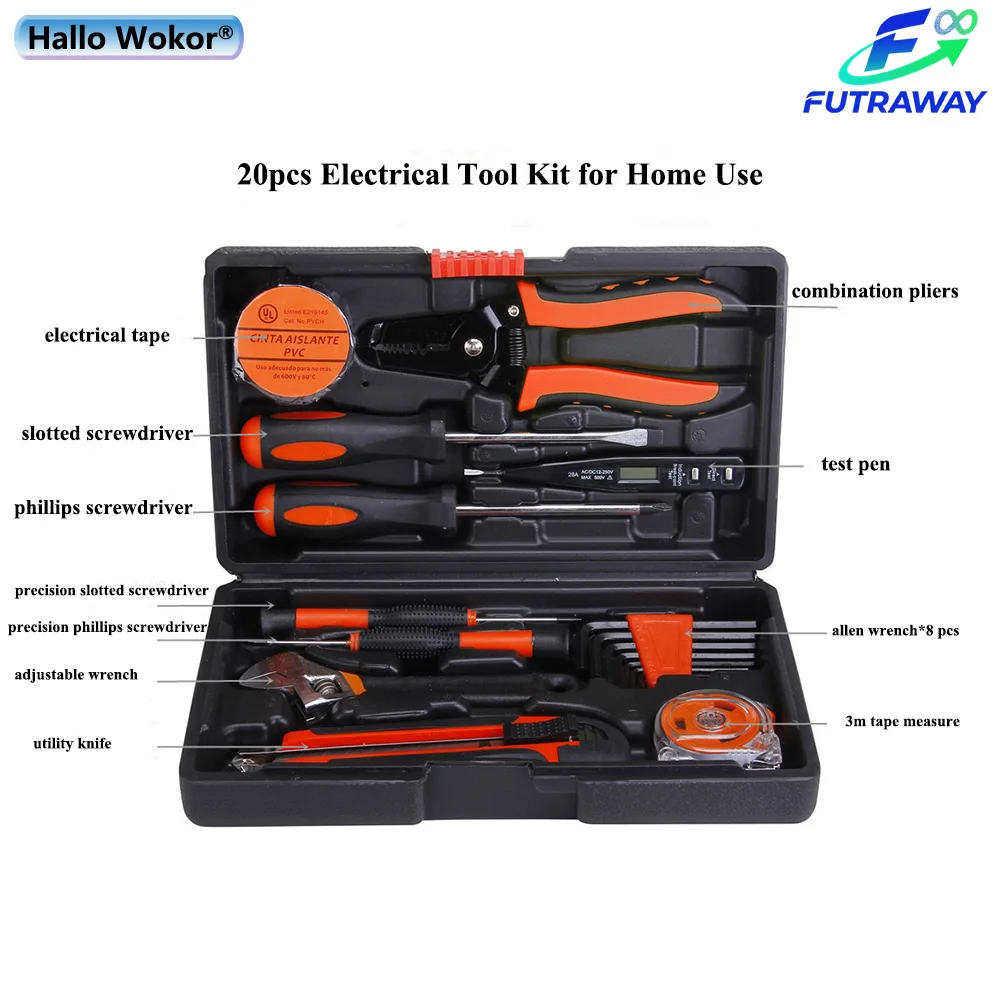 8/9/18/20/26/35Pcs/set Socket Wrench Auto Repair Tool Combination Package Mixed Tool Set Hand Tool Kit with Plastic Toolbox Case