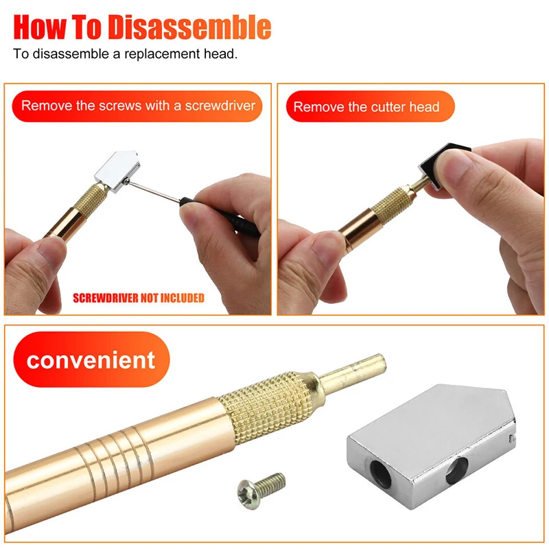 1PCS Professional Diamond Tip Glass Cutter Steel Blade Precision Cutting Tool Manual Cutting Tools