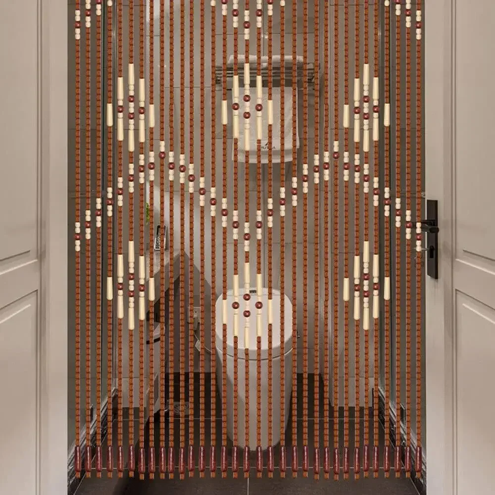 Doorway Curtains Beaded String Curtain for Screens in Bath, Bedroom and Porch (Brown, 90x220cm/35.4x86.5in) String Porch Curtain