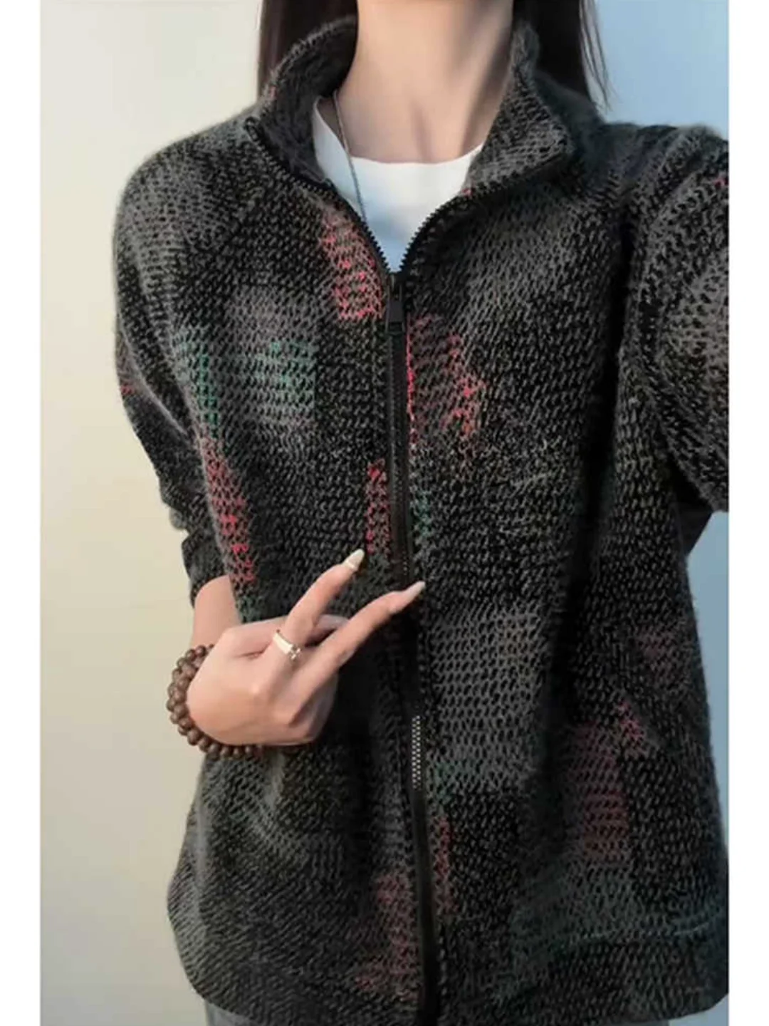 thiened-knitted-cardigan-sweatirt-jaet-men's-winter-american-retro-sle-cheered-stand-collar-high-end-feeling-top