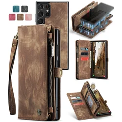 Luxury Leather Flip Wallet Case For Samsung Galaxy S24 S23 FE S22 Plus Ultra Note20 A15 A54 A34 A22 A13 A53 A52 Z Fold 6 5 Cover