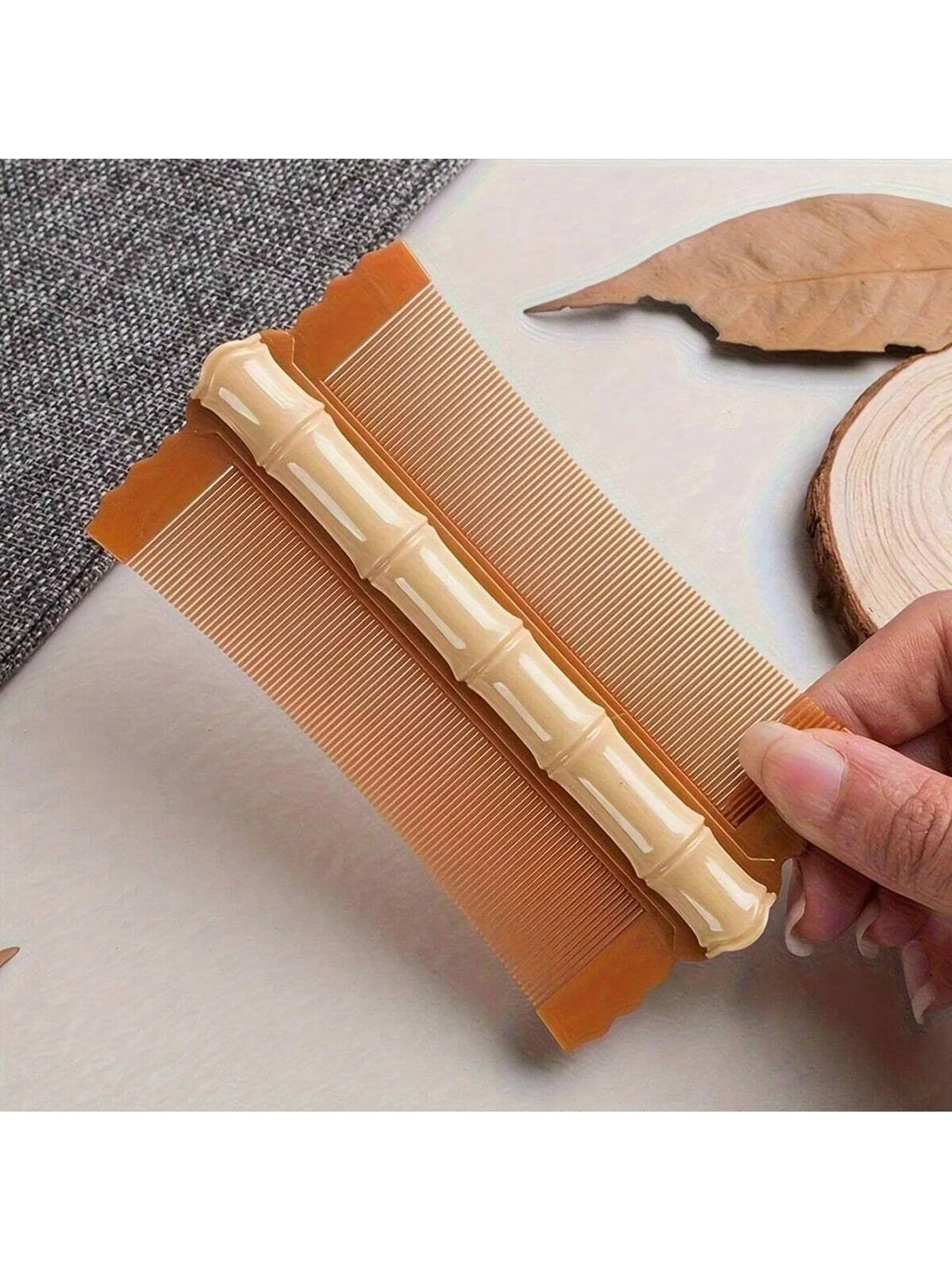 2 Bamboo Comb Pieces, Double-Sided Ultra-Dense Tooth Comb for Removing Dandruff, Practical Tool for Pets and Children, Lice Comb