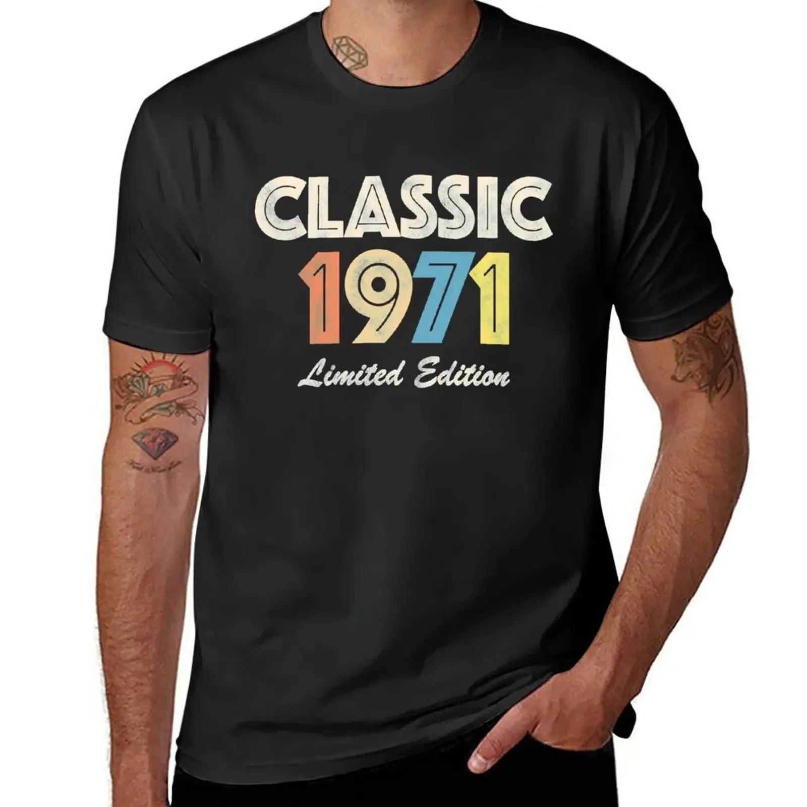 1971 birthday vintage retro T-Shirt cute tops new edition sweat Men's t shirts