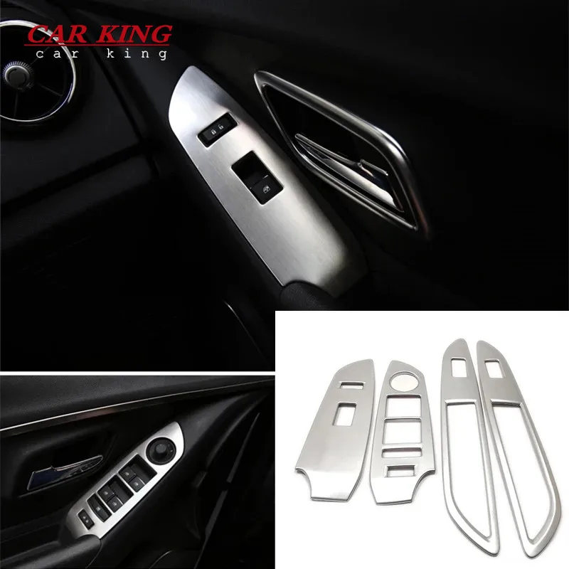 

For Chevrolet TRAX 2014 2015 2016 Car Armrest Window Glass Lift Switch Control Panel Cover Accessories ABS Chrome/Matte 4pcs