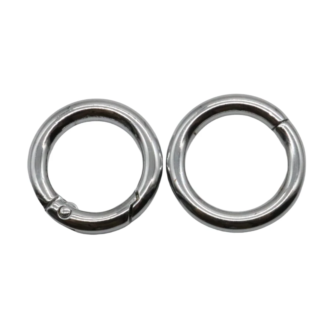 2 Pcs Zinc Alloy Keychain Snap Angle-edge Clip Hooks Flat Spring O Ring Buckle Circle Round Carabiner Bag Accessories