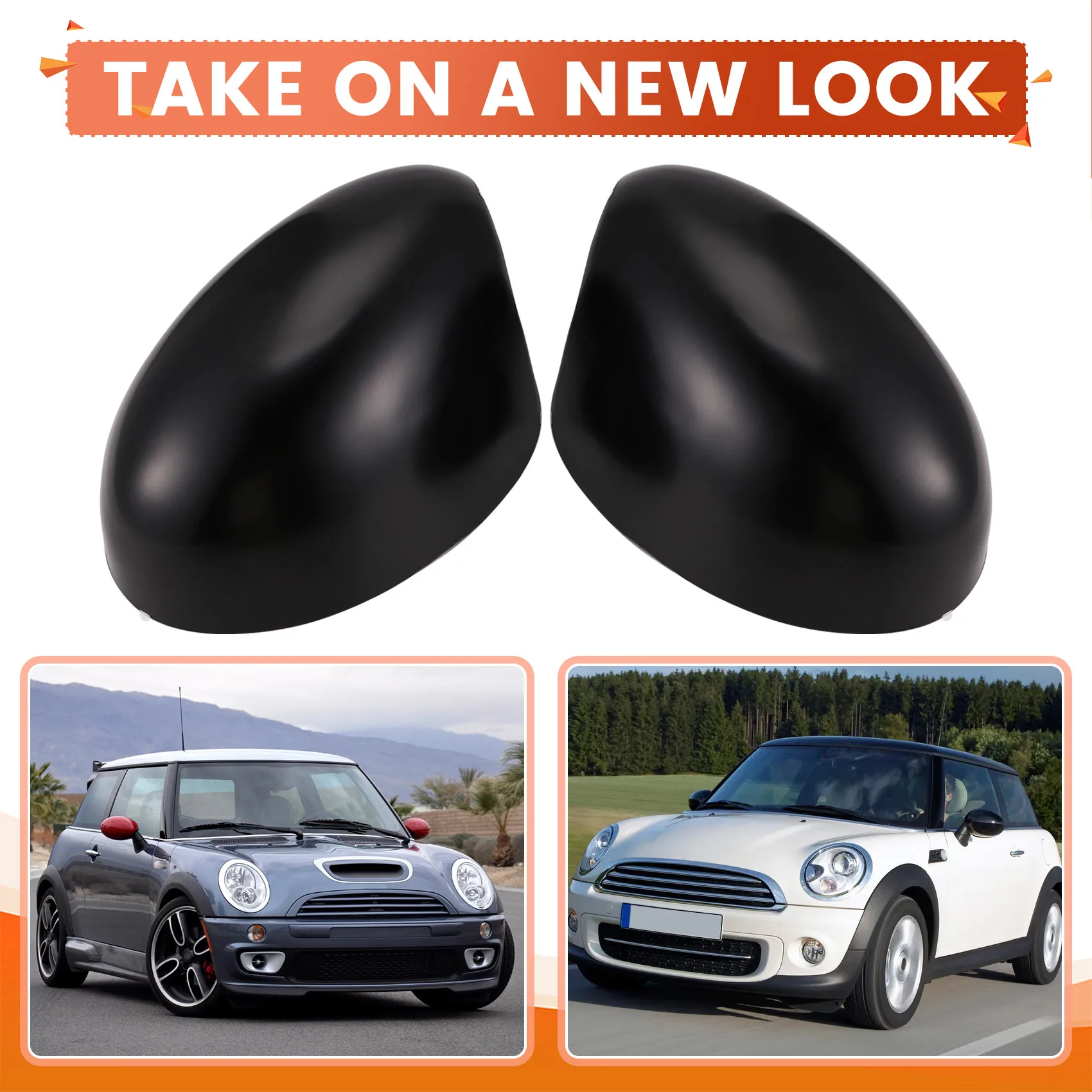 

H5-For BMW Mini Cooper R50 R52 R53 RHD Rearview Mirror Reversing Mirror Cover Shell Decoration Auto Parts