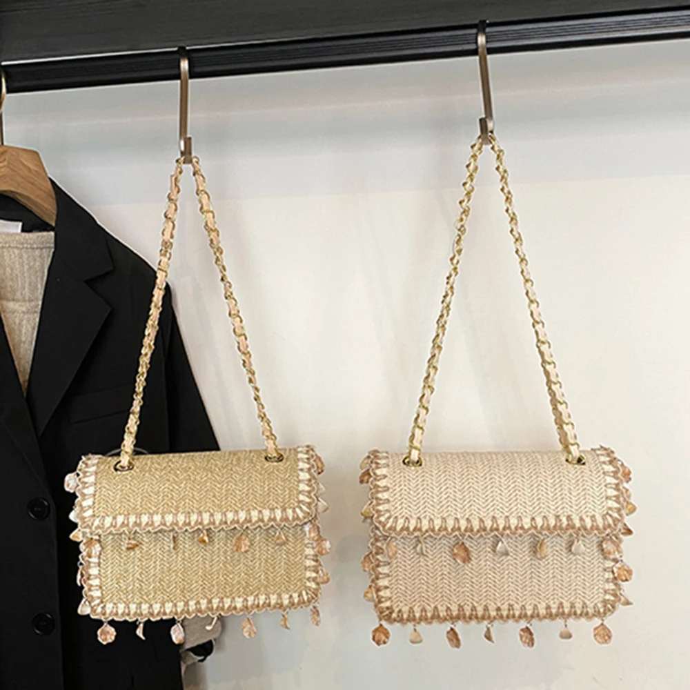

Summer Grass Woven Underarm Bag For Women New Exquisite Chain Single Shoulder Crossbody Bag Fashion Creative Design Woven Bag