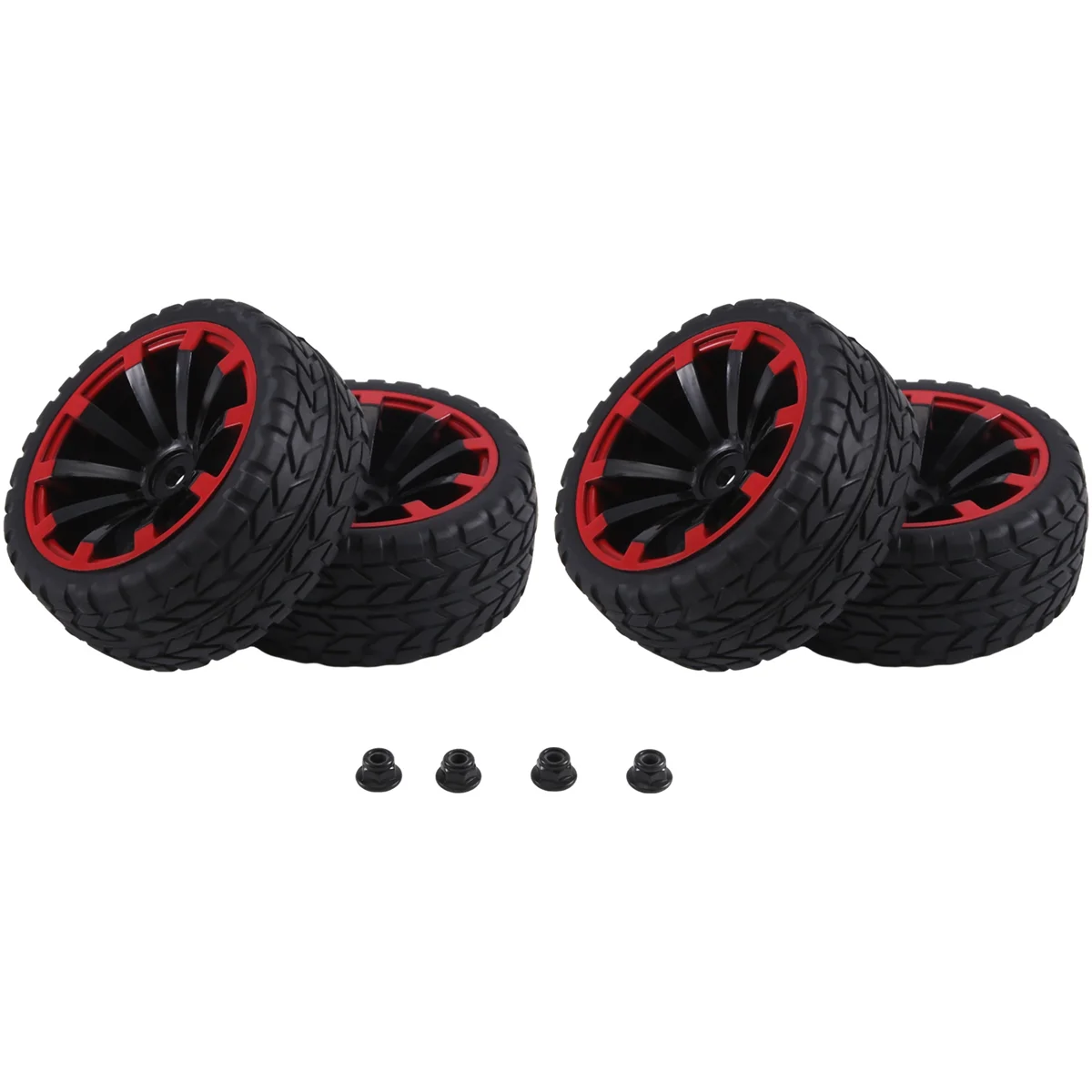 

Y34A 4Pcs 12mm Hex Wheel Rims & OD 2.59Inch Rubber Tires for RC 1/10 On-Road Touring Car,A